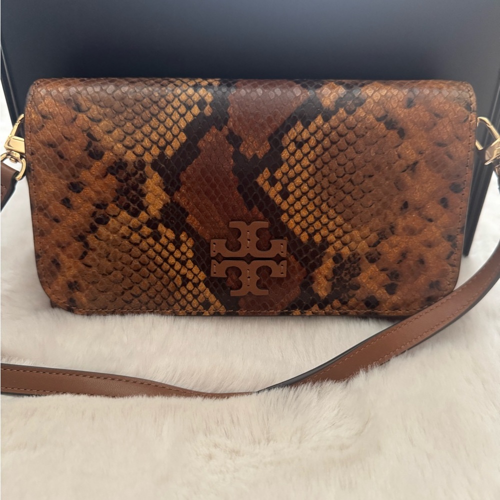 Authentic Tory Burch Brown Exotic Crossbody Bag